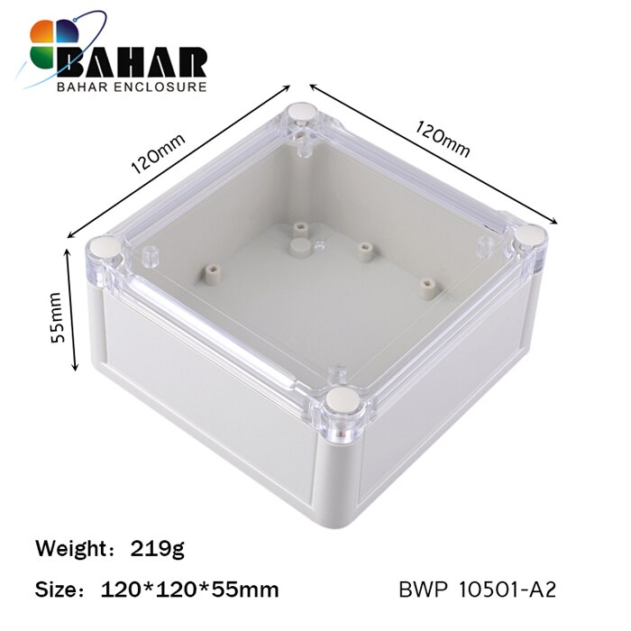 ABS PC waterproof plastic junction box CUSTOM transparent housing Waterproof electronic wire connectors enclosure 120*120*55mm: BWP10501-A2