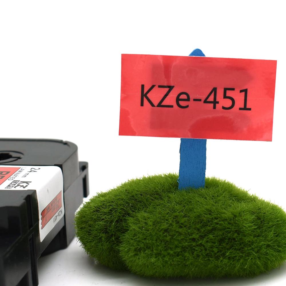 CIDY 5-Pack Compatible TZe-451 Label Tape - 24mm Black on Red - for Brother Label Printers