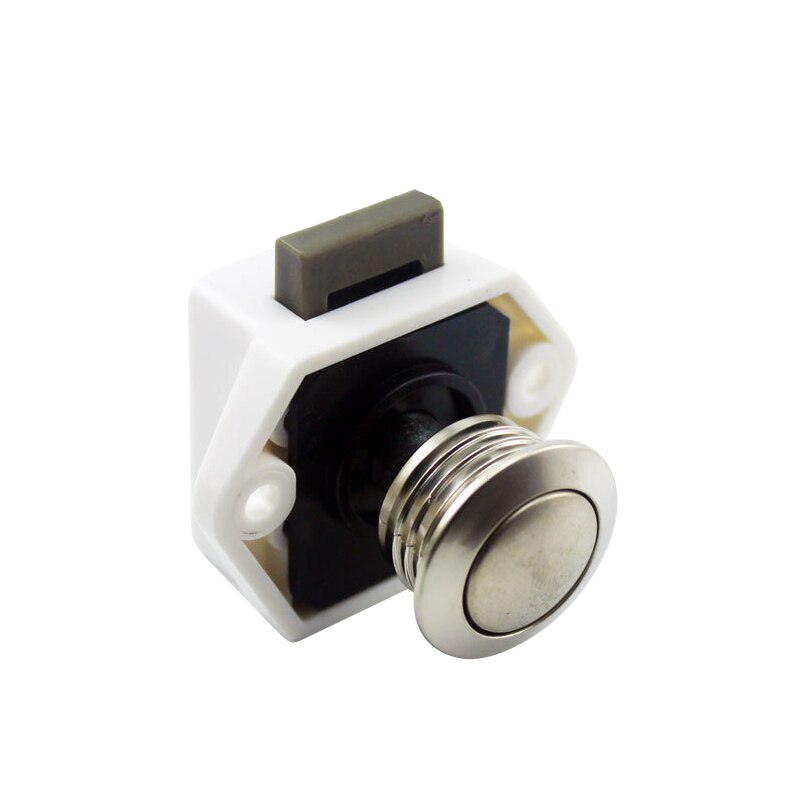 20Mm Diameter Camper Push Lock Rv Caravan Boot Lade Klink Knop Lock Home Kast Lade Lock Knop Lock Meubels hardware: silver