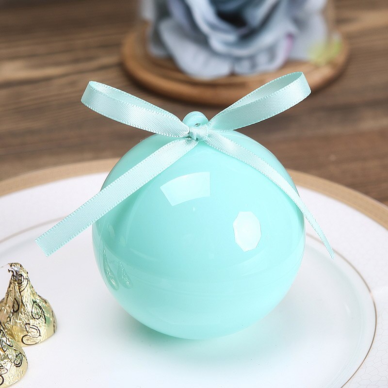 20 st/lot plastboll godislåda rosa förpackningslåda plastpåse baby shower pojke bröllopslådor födelsedagsfest tillbehör: Blå  a8