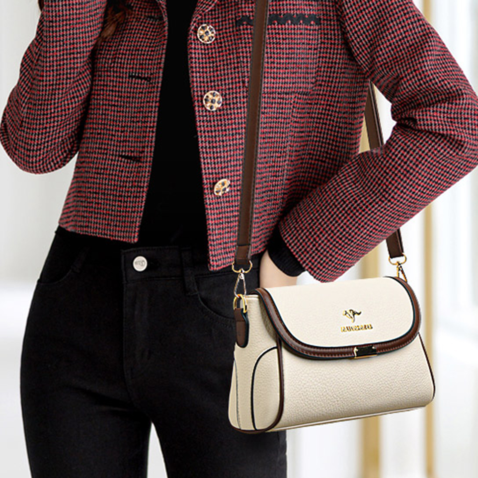 Effen Kleur Lederen Kleine Schoudertassen Voor Vrouwen 2024 Messenger Tassen Met Strapdesigner Crossbody Tas Sac Amain