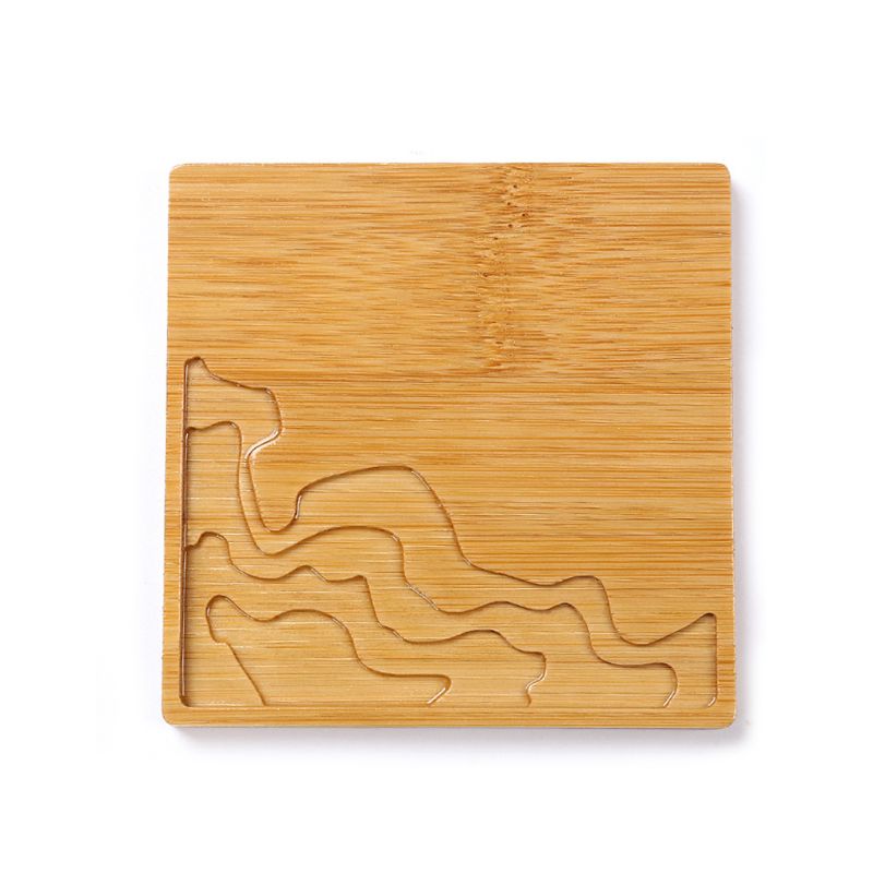 Handmade Natural Wood Coaster Round Square Teacup Mat Bamboo Wooden Coasters for Drinks Resin Art Crafts: 2