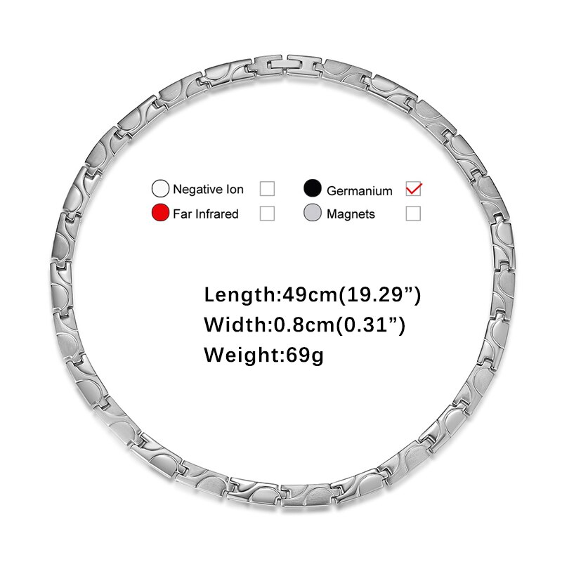Hapiship-collar de acero inoxidable 316L para hombre y mujer, collar de poder de terapia de energía de germanio 264, de cumpleaños Bestfriend TG4617