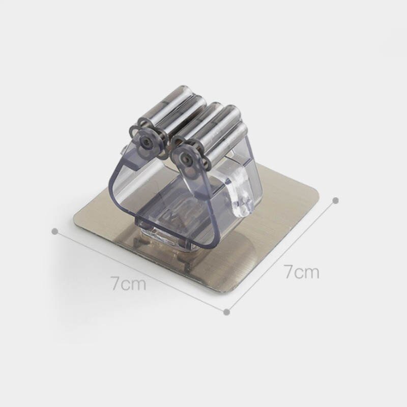 Multifunctional Traceless Sucker Hook Mop Holder Kitchen Rag Tools Broom Hanger Brush Storage Rack Suction Cup: black single buckle