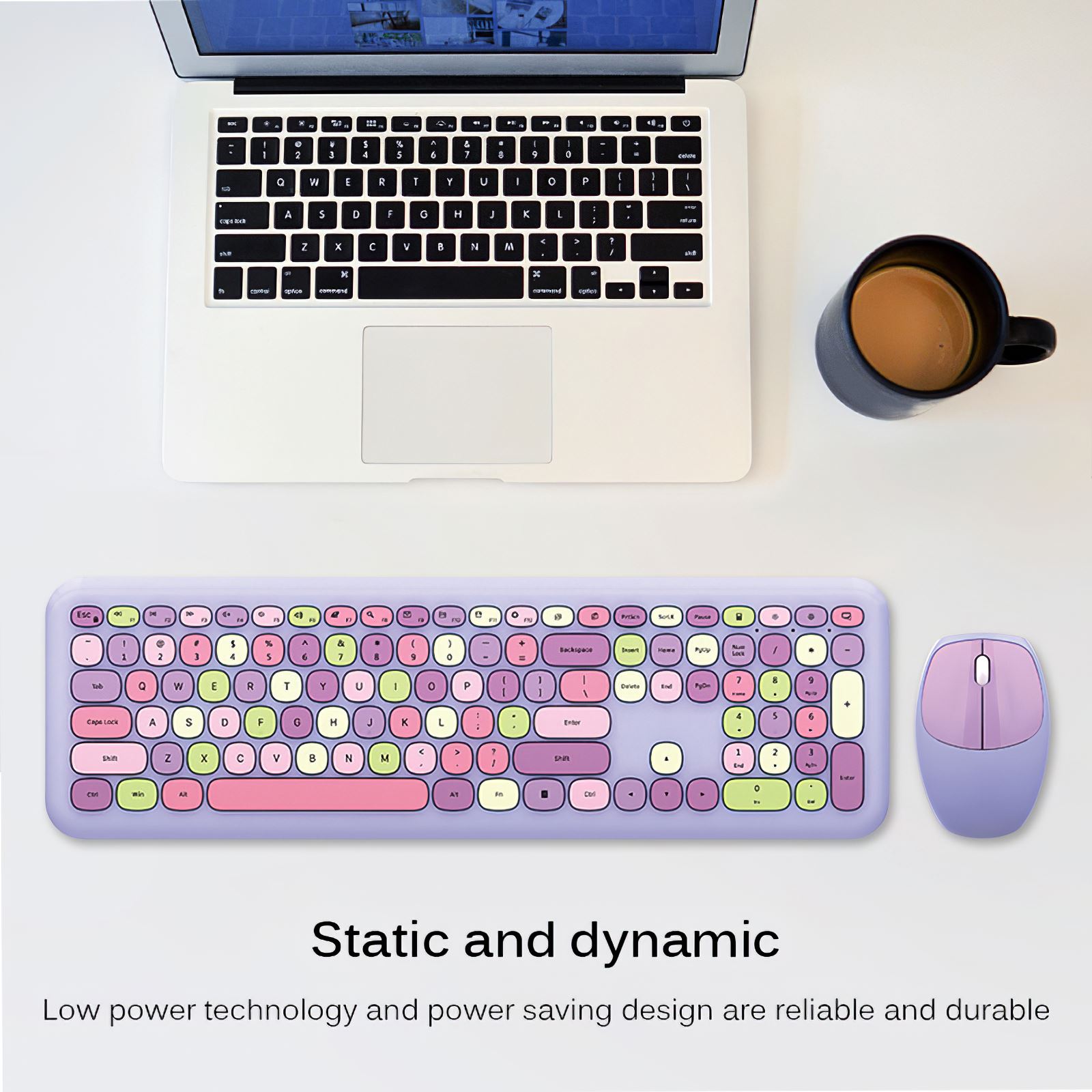 Wireless Keyboard And Mouse Combination Wireless Keyboard 2.4G Wireless Business Pink Multicolor Mute Keyboard And Mouse Set