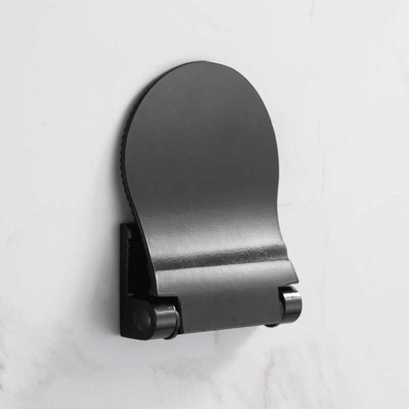 Shower Footstool Space Aluminium Black/Silver Foldable Wall Mounted Shower Foot Rest Bathroom Rest Pedestal Hardware