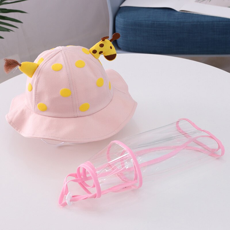 Cappelli protettivi anti-spurgo per bambini ragazzi ragazze protezione degli occhi antipolvere bambini ragazzi ragazze pescatore cappelli anti-saliva: pink