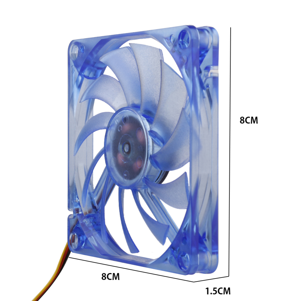 80mm 2 Pin conector ventilador de refrigeración para la caja del ordenador CPU enfriador radiador alto