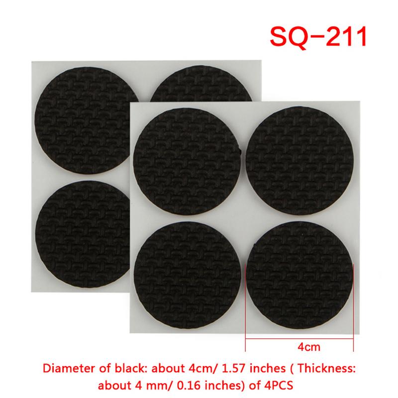 Almohadillas de goma para pies autoadhesivas, antideslizantes, para muebles, patas, alfombra del hogar, tapetes de mesa, tope de cierre de puerta: Round 4PCS