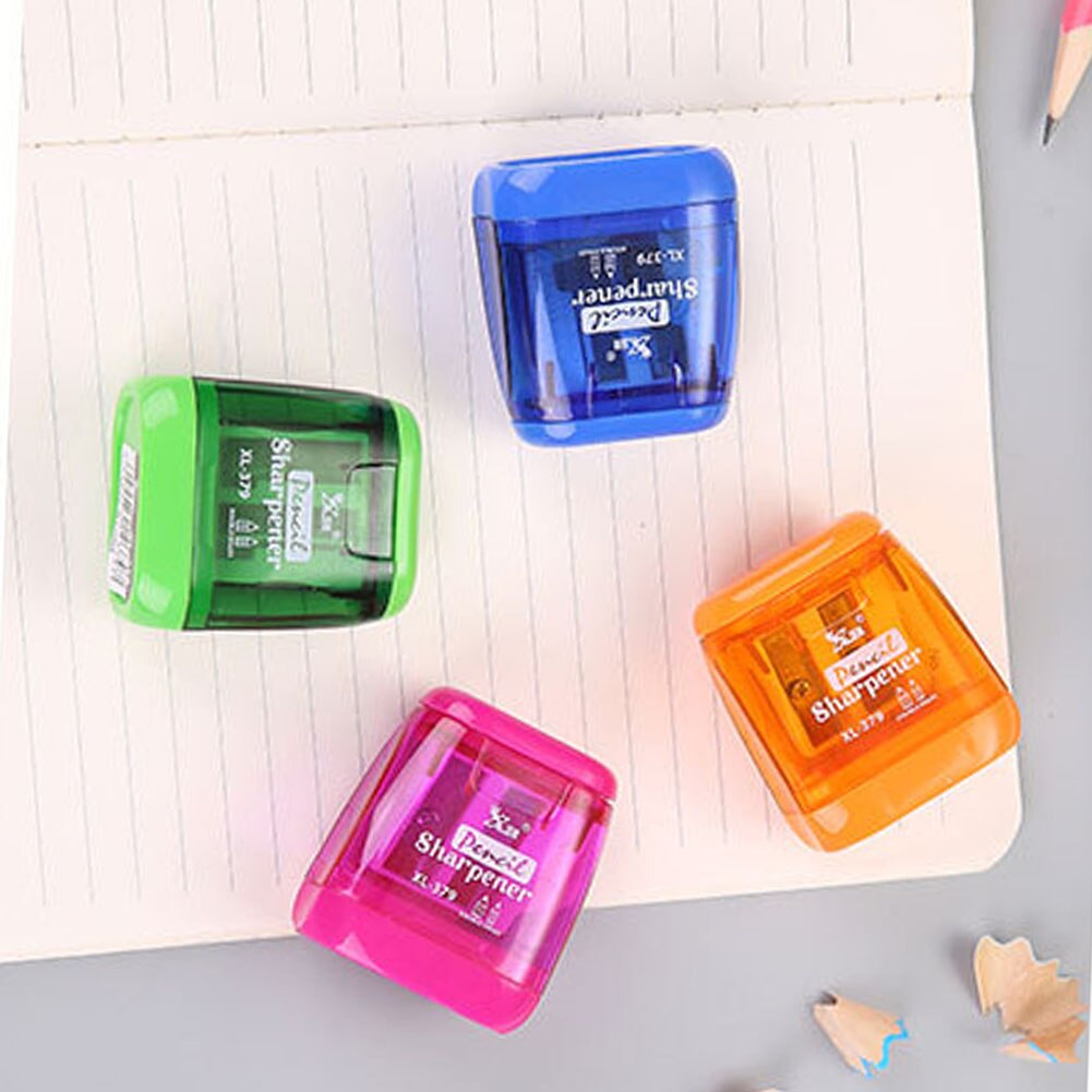 Plastic Double Hole Pencil Sharpener Durable Multi-Function Mechanical Pencil Sharpener Office School Supplies Plug And Play