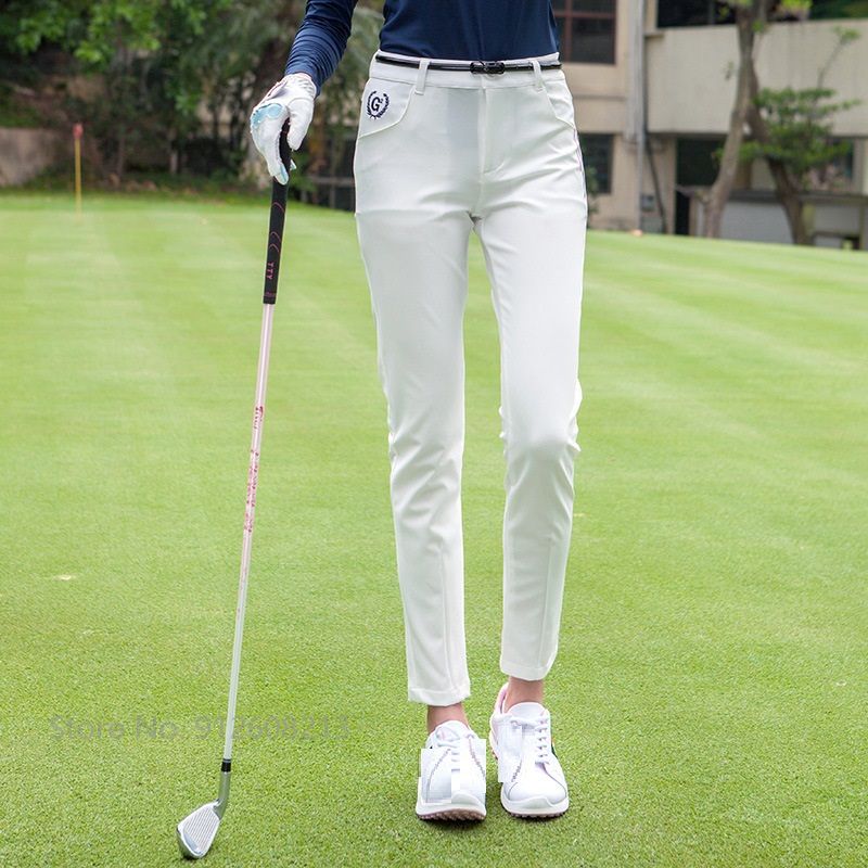 TTYGJ Womens Golf Sports Trousers High Elastic Ladies Golf Pants Spring Casual Slim Fit Pencil Pant Breathable Fitness Sweatpant