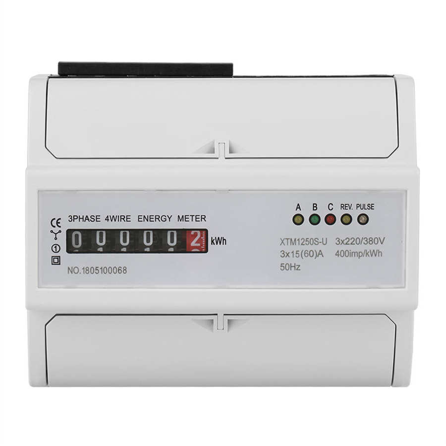 Electric counter on DIN rail durable 1 pc Digital three-phase 4-wire counter 7P Electric meter on DIN rail Electronic counter