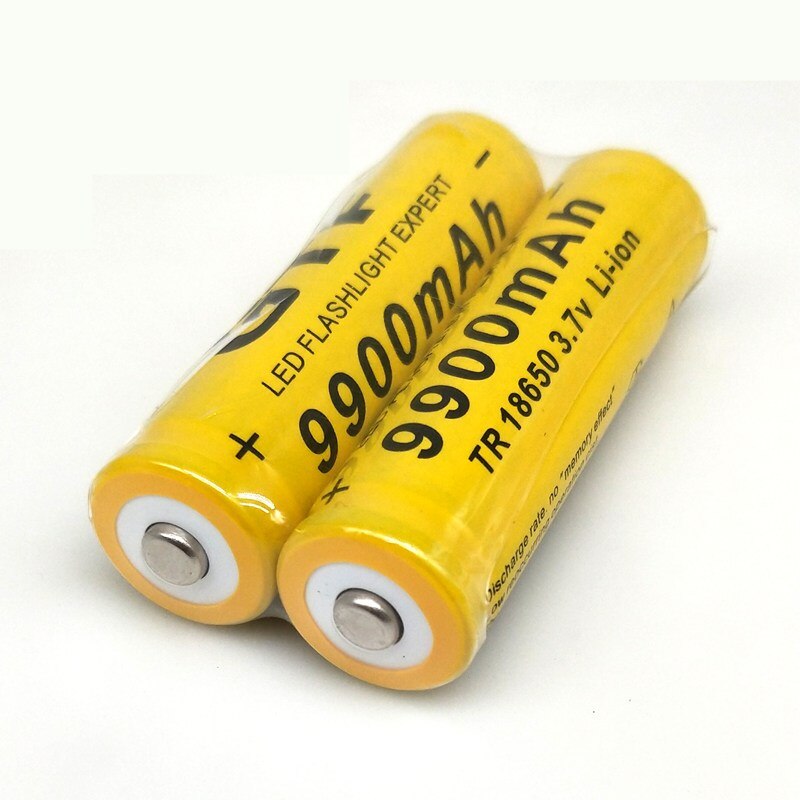 Original 18650 battery GTF 18650 Battery li-ion Battery 3.7V 9900mAh Rechargeable Battery for flashlight battery(Yellow)