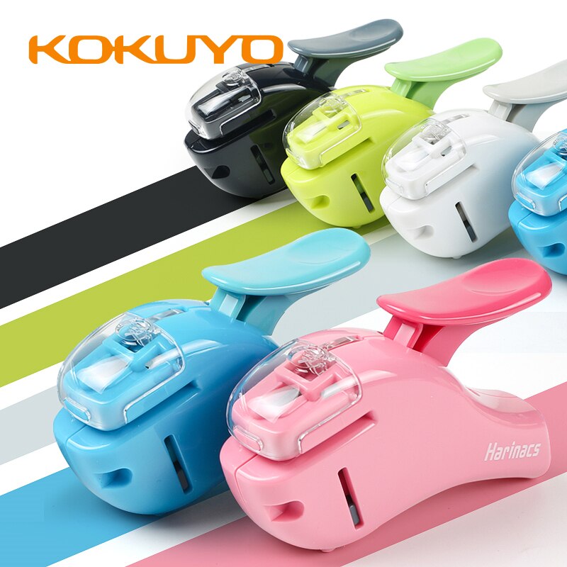 KOKUYO-grapadora sin costuras de Japón, Mini grapadora de aire en relieve, respetuosa con el medio ambiente, portátil, ahorro de trabajo, 1 unidad