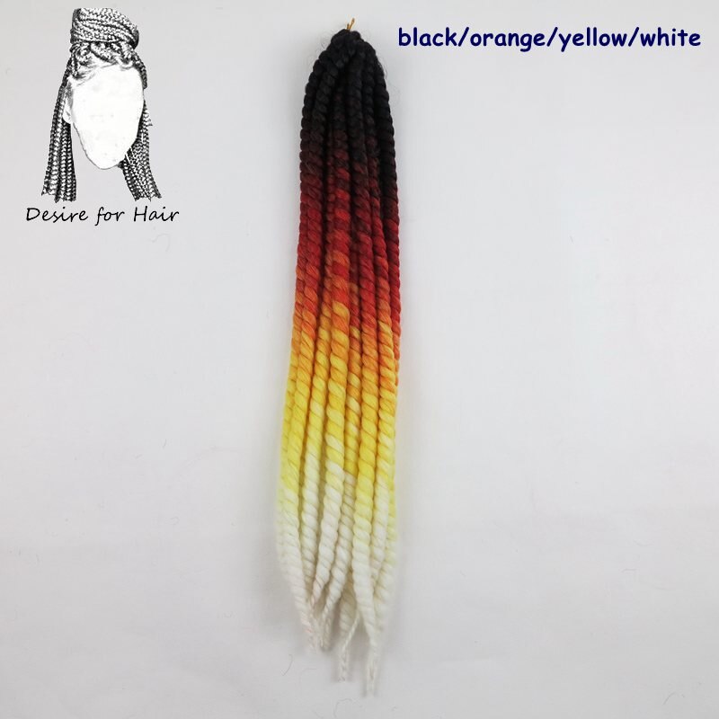 Désir de cheveux 1 paquet 120 grammes 12 brins synthétique havane torsion cheveux ombre deux tons 3 tons couleur crochet tresses extensions de cheveux
