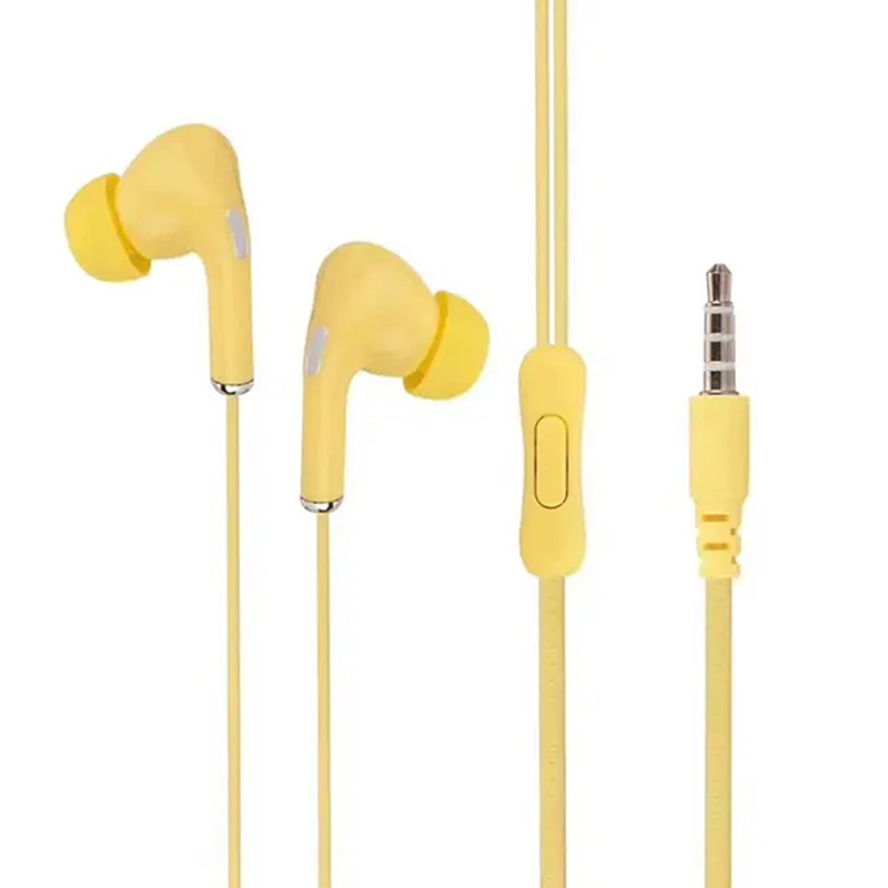 3.5mm Wired Headset High Definition In-Ear Sport Headset With Mic Portable Noise Canceling Wired Headphones For Mobile Phones: Yellow