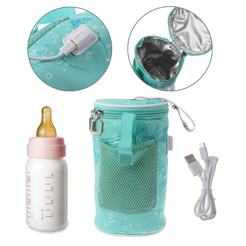 Usb babyflaske varmere varmelegeme isoleret taske rejse kop bærbar i bilvarmer drikke varm mælk termostat taske til foder nyfødt