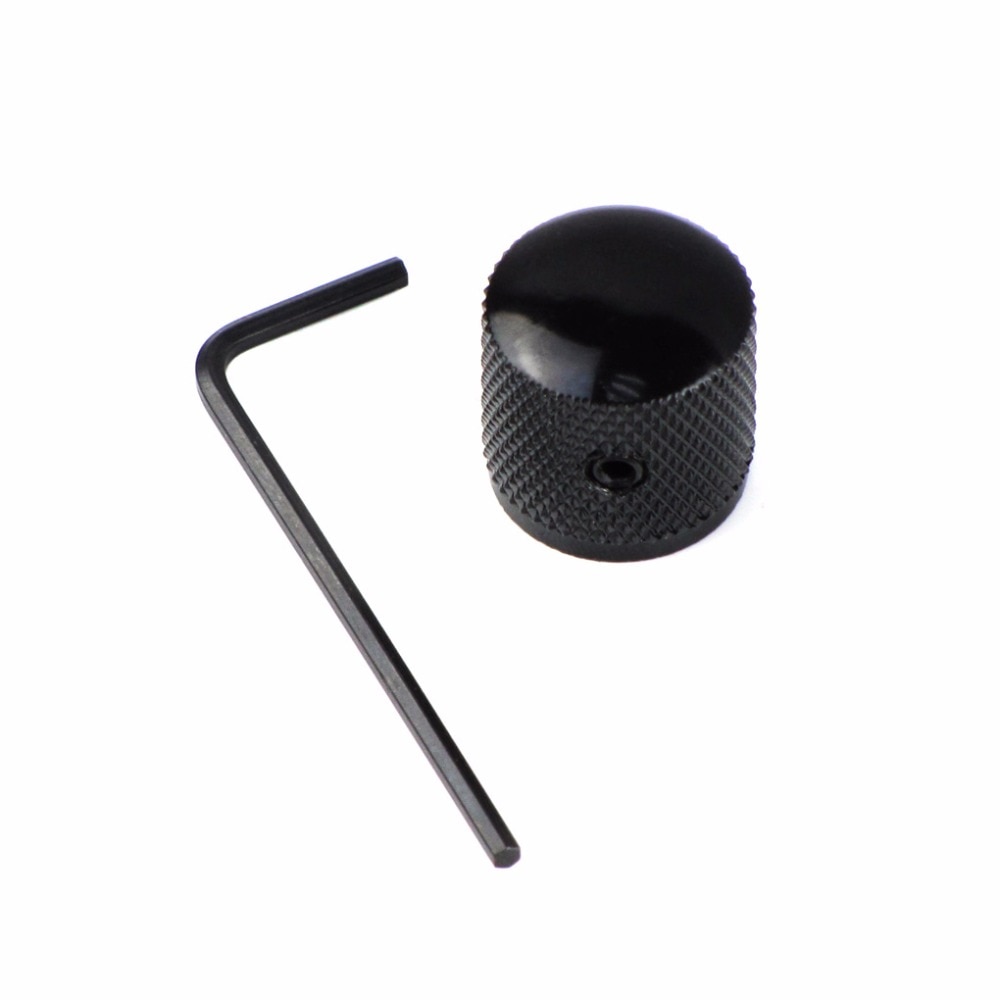 4pcs Metal Black Dome Electric Guitar Tone Volume Speed Knob Control with Wrench