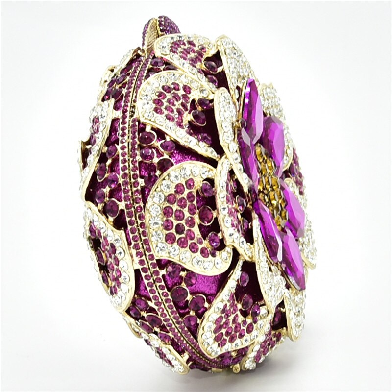 diamants strass femmes pochette sacs de soirée fête petit sac à main pochette en cristal sac de soirée pour les femmes en métal Floral
