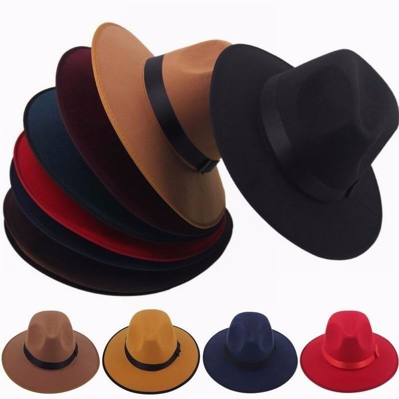 Vintage sombrero Derby vaquero Casual gran sombrero con visera de Jazz sombreros Fedora Sombrero de Panamá para hombres mujeres Unisex accesorios genial