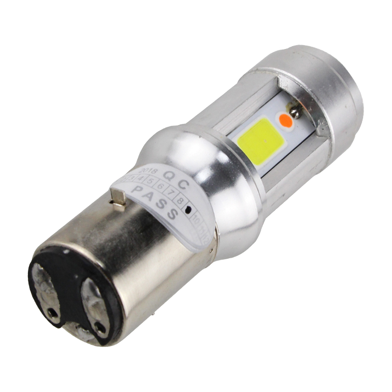 RTD E01C Motorcycle LED Headlight Dual Beam 12W 1200LM H4 HS1 P43T S2 BA20D Light Bulbs Scooter Motorrad E-bikes 3Sides Blue DRL: BA20D S2