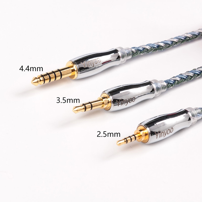 Yinyoo 16 Core Upgraded Silver Plated Copper Cable 2.5/3.5/4.4MM with MMCX/2pin/QDC/TFZ For KZ ZS10PRO ZSX BLON BL-03 BL-05 BL05