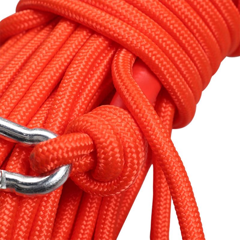 30M Climbing Rope W/ Hooks Outdoor Safety Mountain Rescue Escape Auxiliary Tent Fire Rescue Parachute Rope
