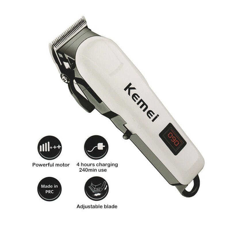 Kemei KM-809A Multi-function Hair Trimmer Rechargeable Sharp Hair Clipper Waterproof Washable Man Cordless Hair Clipper: Default Title