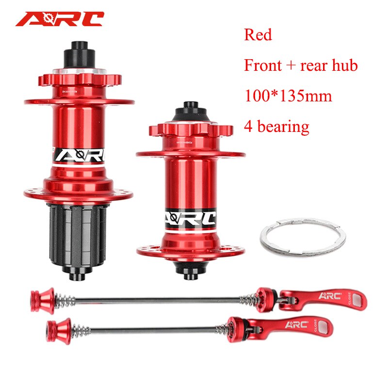ARC MT005 MTB Hub 32 Hole 8-11Speed 100x135mm 4 Bearing Bike Hub Quick Release Bucket Shaft Hub 4 Claws Bicycle Accessories Part