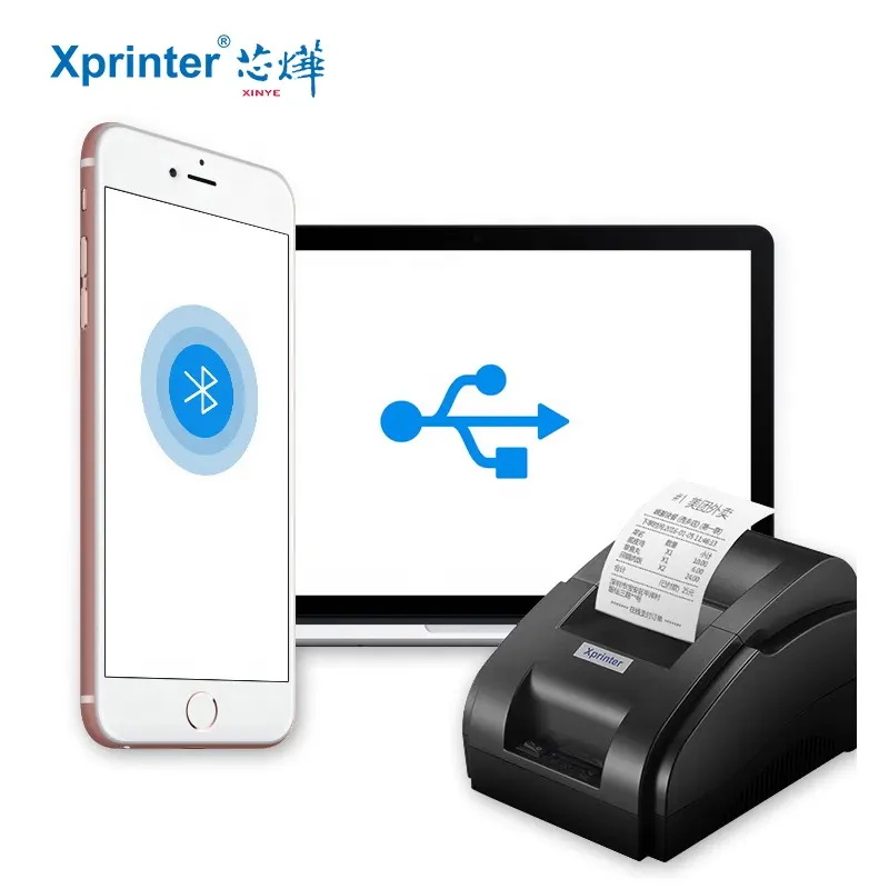 Impresora térmica de recibos Xprinter de 58mm HIQ, impresora de código de barras portátil USB y Bluetooth para Android IOS, impresora POS de billetes, máquina de facturas