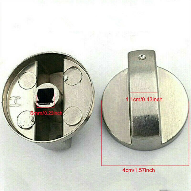 4 stk universal gaskomfur knapper komfur ovn komfur kontrol knapper switch 6mm sølv ovn switch madlavning overflade kontrol låse