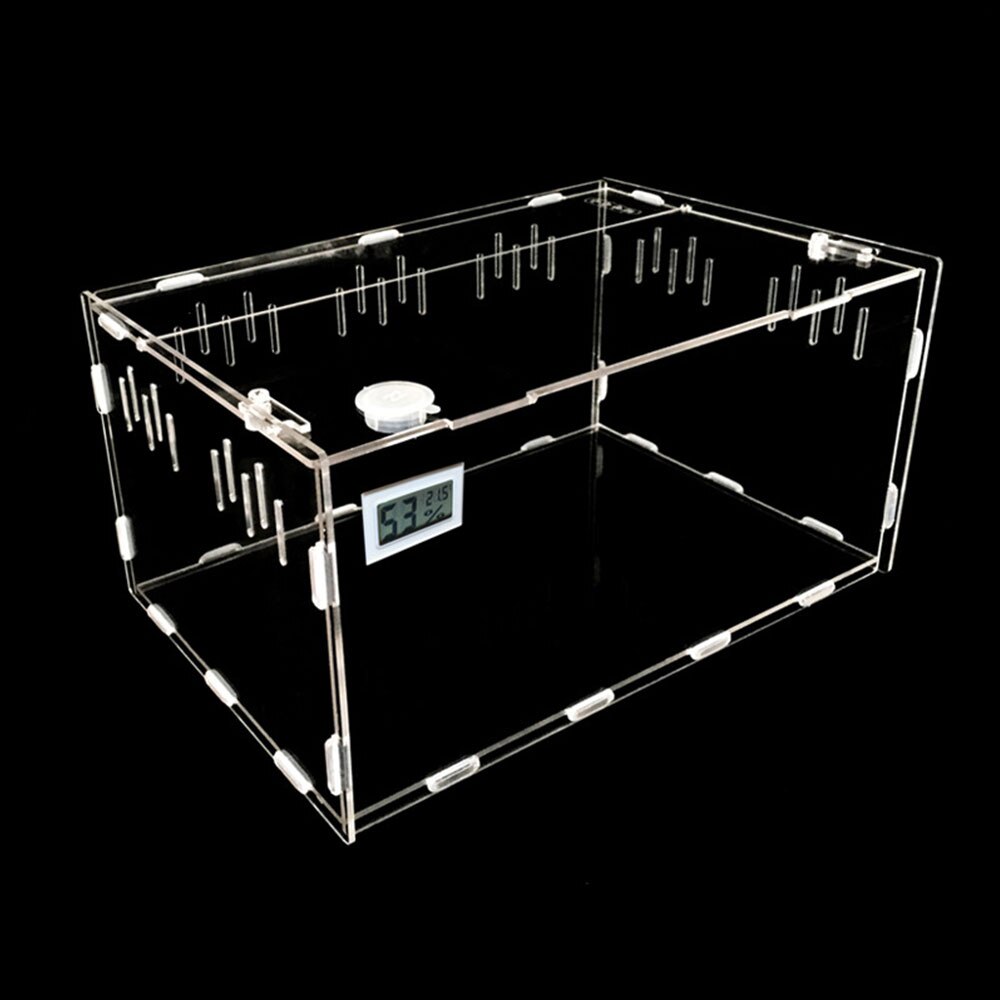 Reptile Terrarium Pet Box Pet Supplies Cold Blooded Animals Portable Practical Durable 30*20*15cm Acrylic Transparent