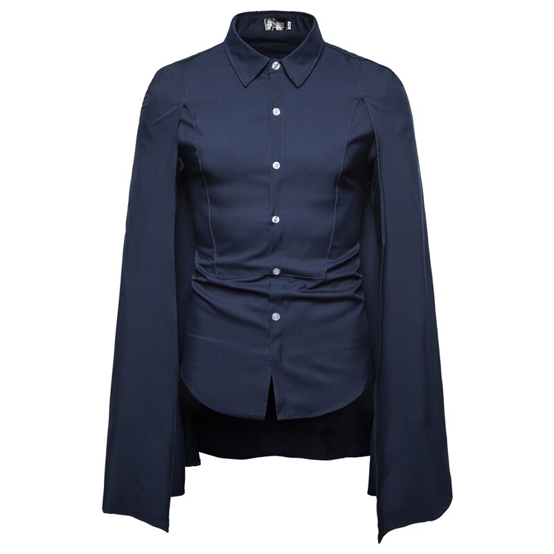 Ballkjole fast herreskjorte langermede skjorter med kappeskjorte chemise homme manche longue dansefest smokingskjorter