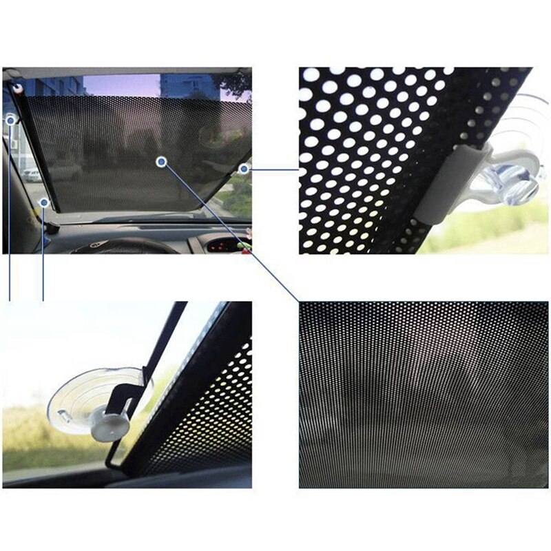 Universal Window Sunshades PVC Windows Sun Shade Car Front Rear Side Retractable Anti UV Sun Visor Accessories Protection
