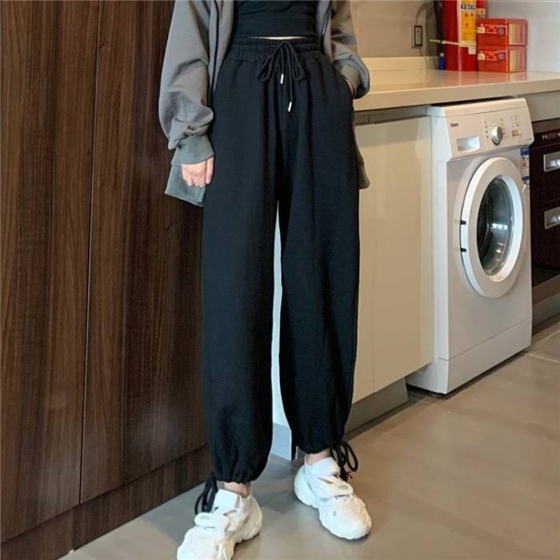 Houzhou Grijs Joggingbroek Voor Vrouwen Joggers Herfst Mode Harembroek Voor Vrouwen Koreaanse Stijl Oversized Broek Vrouwen