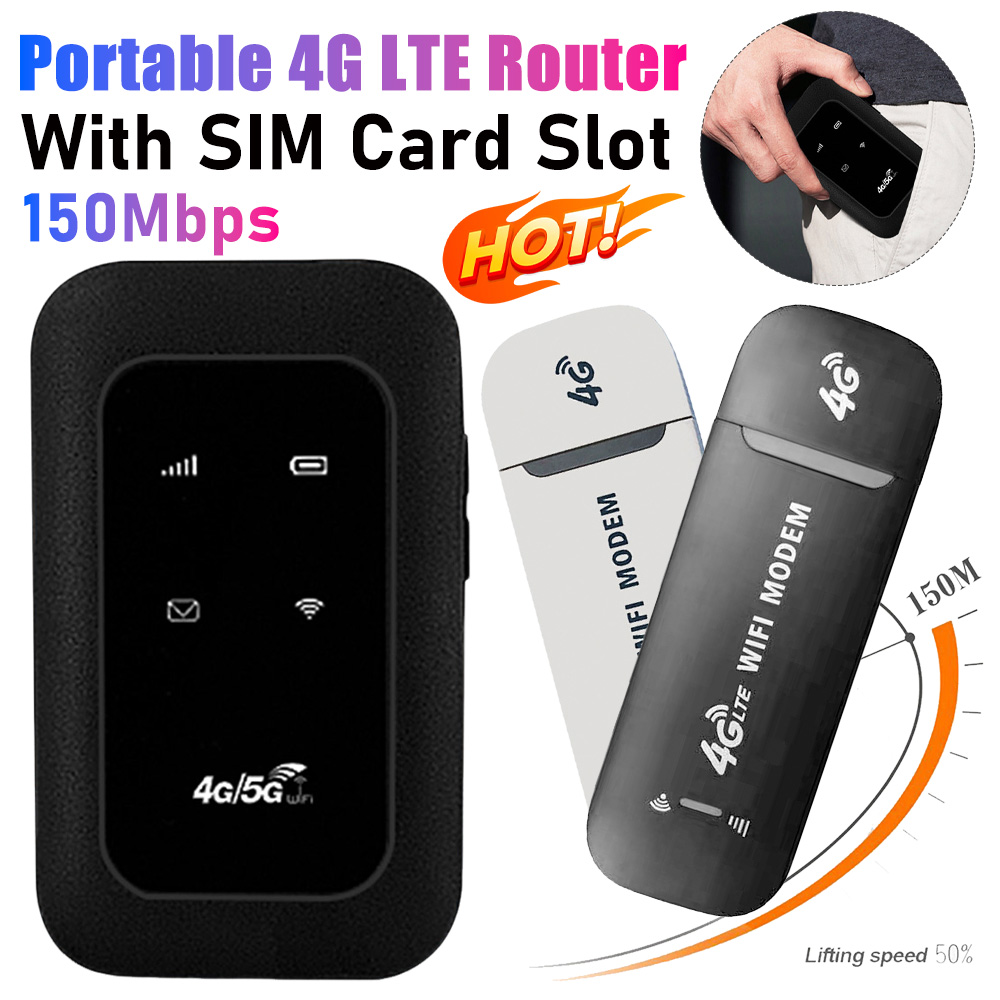 Kannettava 4g lte reititin 150 mbps nopea mobiili wifi-modeemi langaton taskukokoinen minireititin sim-korttipaikalla kannettavalle tietokoneelle