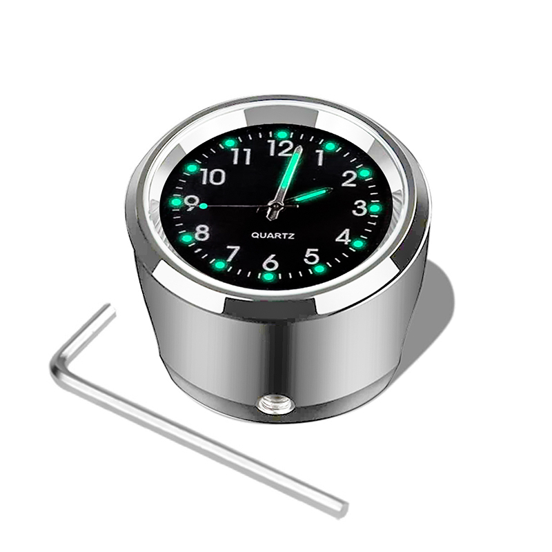 Motorcycle Handlebar Clock Durable Stainless Steel Refit Night Vision Waterproof Shockproof Buckle Motobike Bicycle Watch: Beige