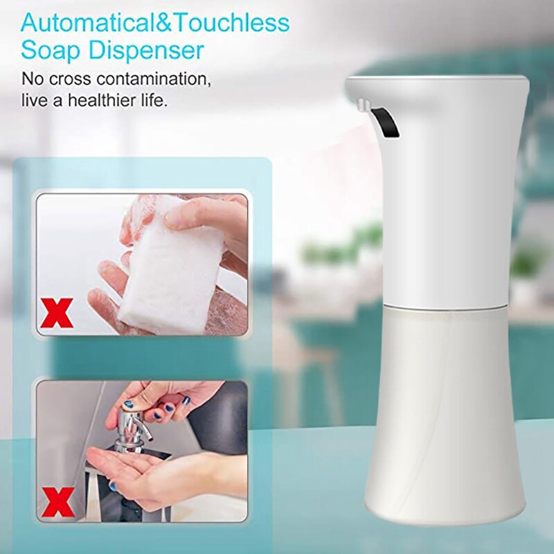 Touchless Soap Dispenser, 300Ml Press-Free Battery Operated,Hand Free Soap Dispenser for Kitchen,Hotel,Bathroom,School