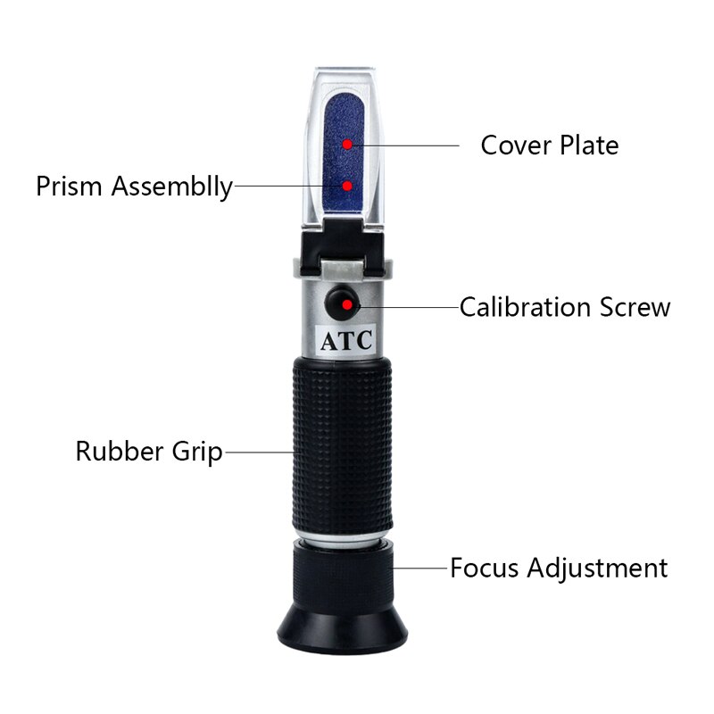 Refraktometer öl refraktometer brix 0-32% 1.000-1 .120 socker vört atc handhållet verktyg hydrometer socker meter refraktometer verktyg