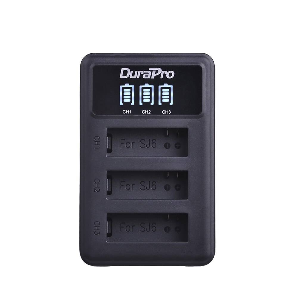 3x Durapro 1000mAh Camera Battery + 3-Slot USB Charger for SJCAM SJ6 Legend