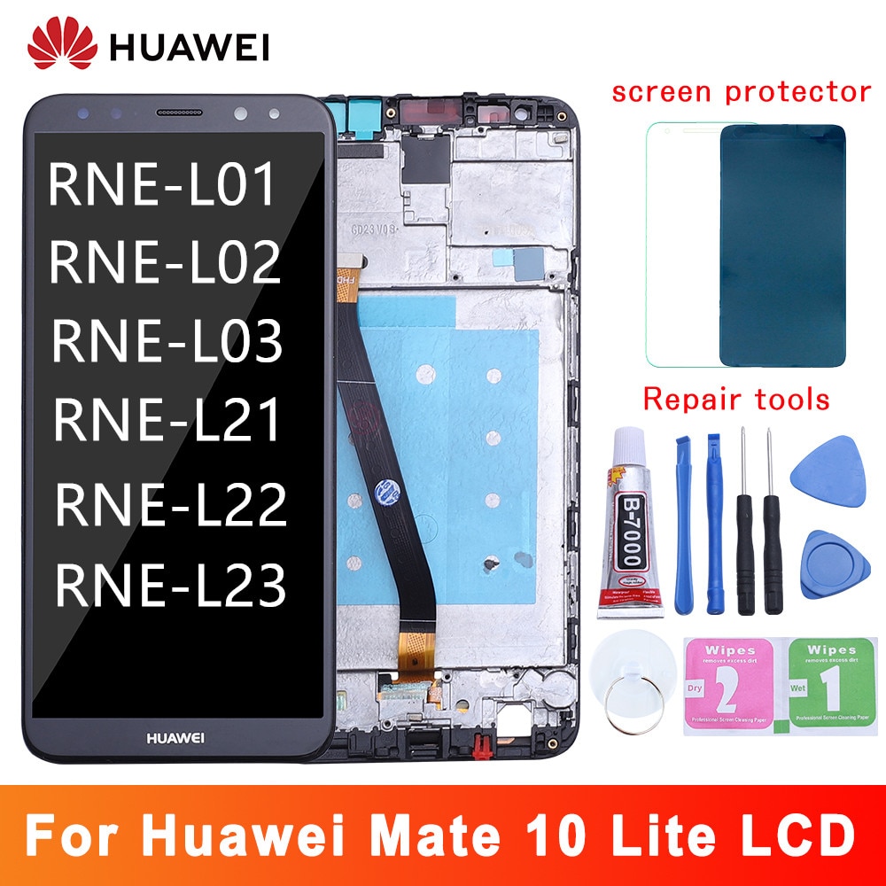 Huawei mate 10 lite lcd-näytön kosketusnäyttötesti hyvä digitoijan kokoonpanon vaihtopaneeli huawei mate 10 litelle