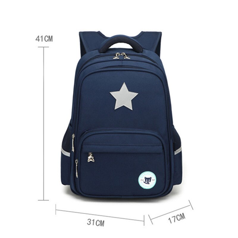 Waterdichte kinderschooltassen jongens meisjes basisschoolrugzakken kindertas schooltas orthopedische rugzak mochila infantil: Blauw midden