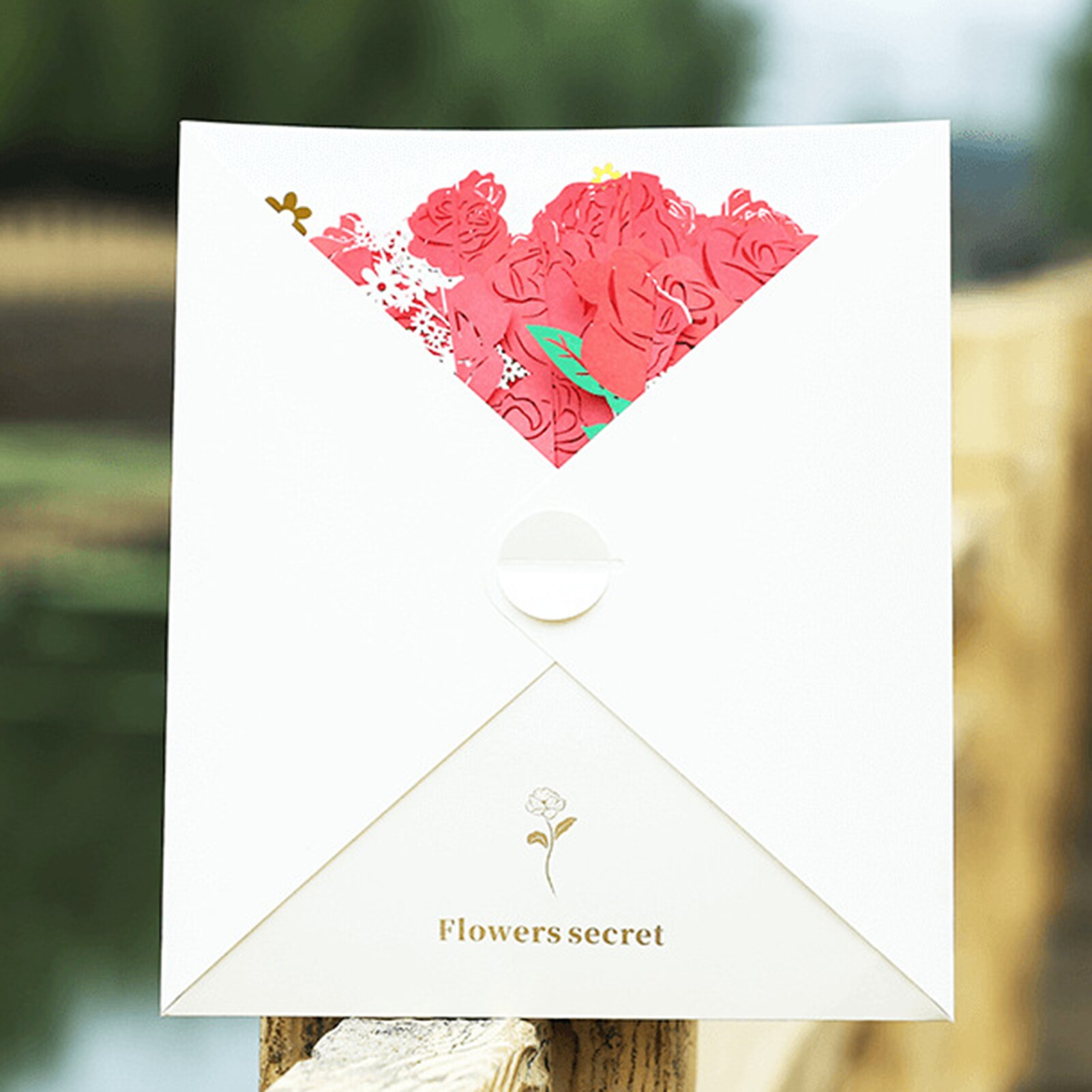 3D Pop Up Rose Bouquet Paper Sculpture DIY Handmade Anniversary Greeting Card