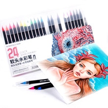 12/24 Colors Soft Painting Pens Water-based Ink Pen Set Adult Kids Drawing Coloring Beginner Painters School Stationery Supplies