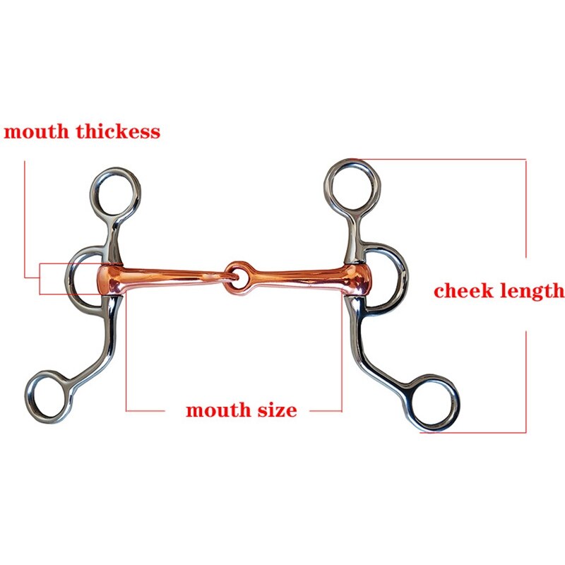 Stainless Steel Snaffle Bit Horse Bits Western Snaffle Bits for Horses Coronet Mouth Training Bit with Copper Port