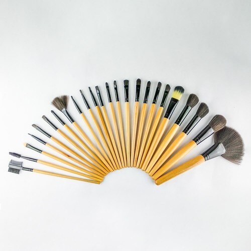 Loneset 24 'lü bamboe make-up kwastenset