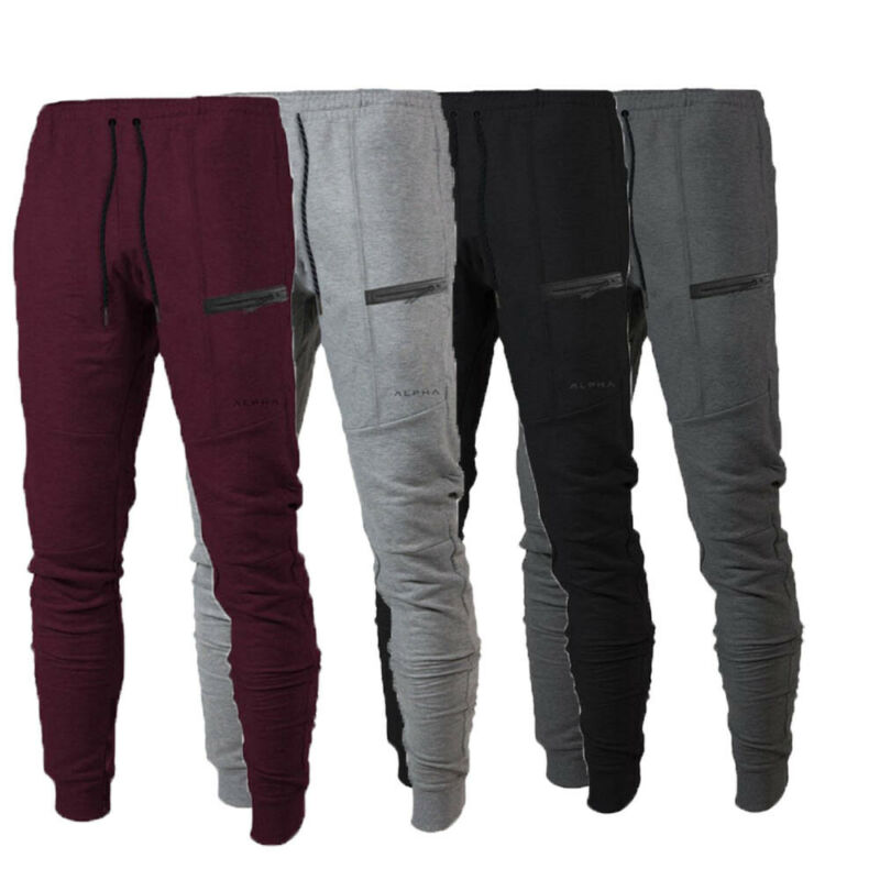 US Men Casual Sport Long Pants Slim Fit Trousers Running Joggers Gym Sweatpants