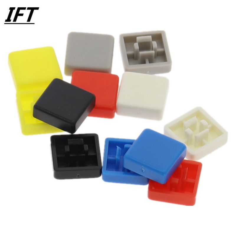 50pcs A14 Short Feet Square Switch Button Cap Match 12*12*7.3 Switch use