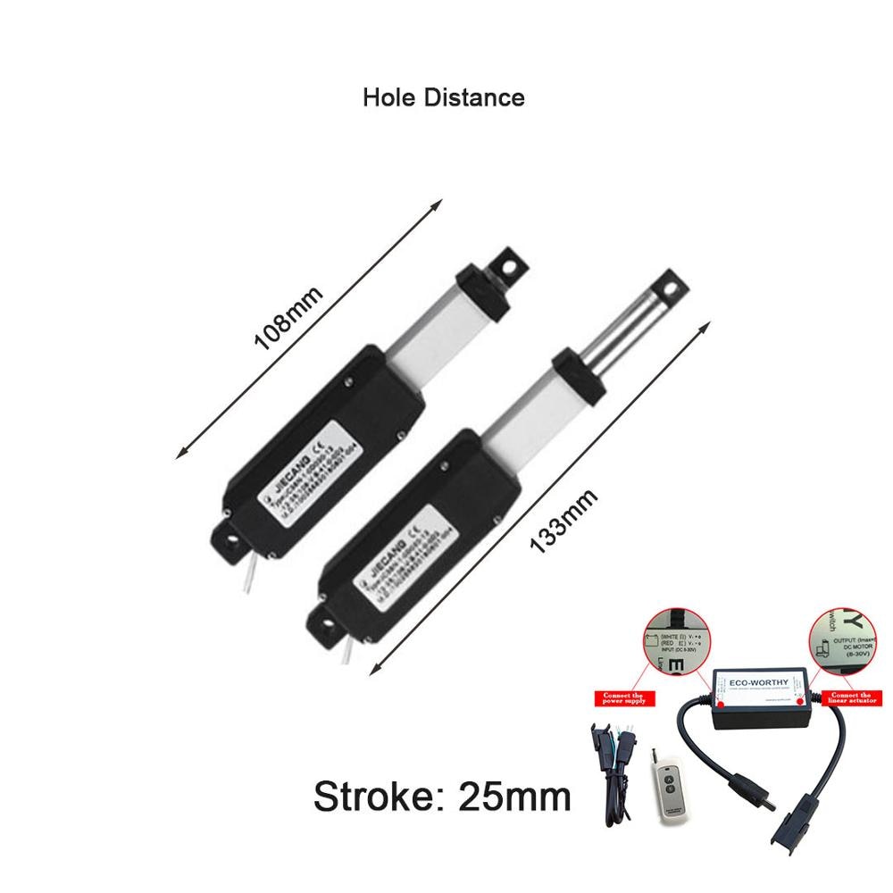 Moteur linéaire électrique 12V avec télécommande et support, Mini agitateur linéaire, 20n, 15 mm/s, petite tige de poussée en alliage d'aluminium
