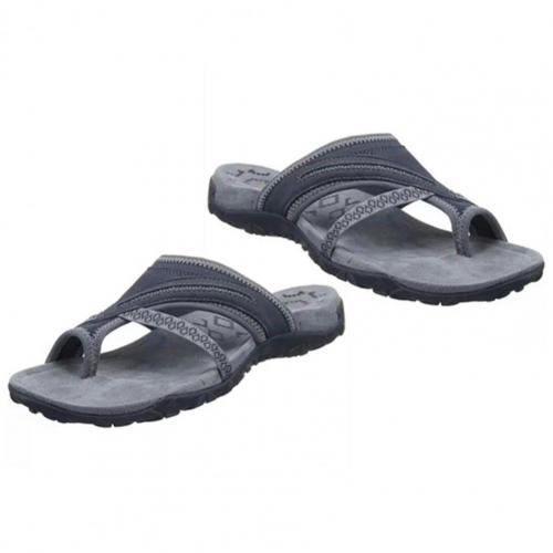 1 Pair Women Flip Flops Casual Anti-slip Rubber T-Strap Open Toe Comfort Sandals for Beach: Grey / 42
